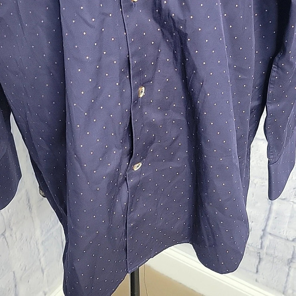 CIRCLE OF GENTLEMEN Blue with‎ Tan Dots Taurice Dress Shirt 42/16 1/2 inches - Picture 3 of 8